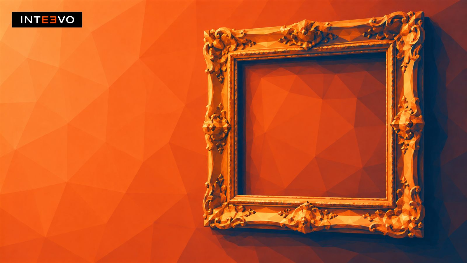an ornate gilt frame with nothing inside it.